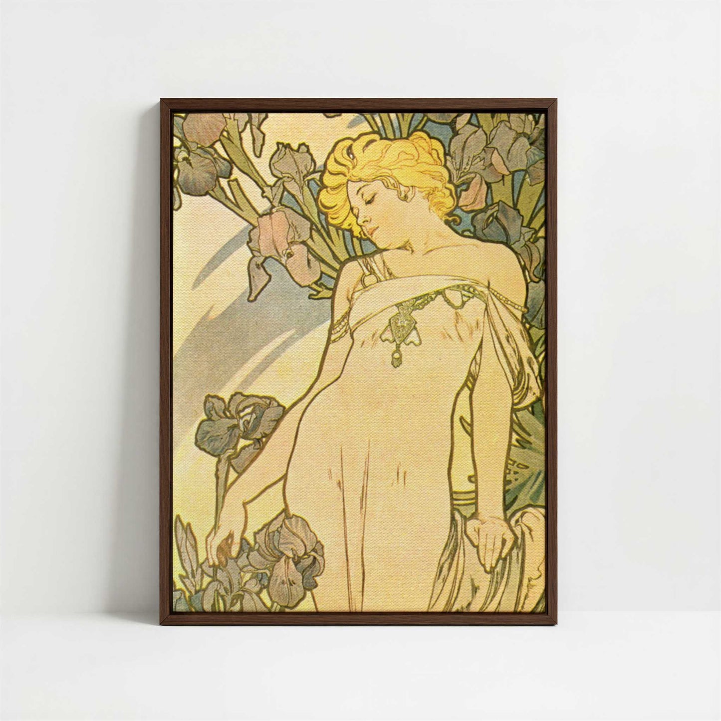 Framed Canvas - Framed canvas in dark wood color frame
