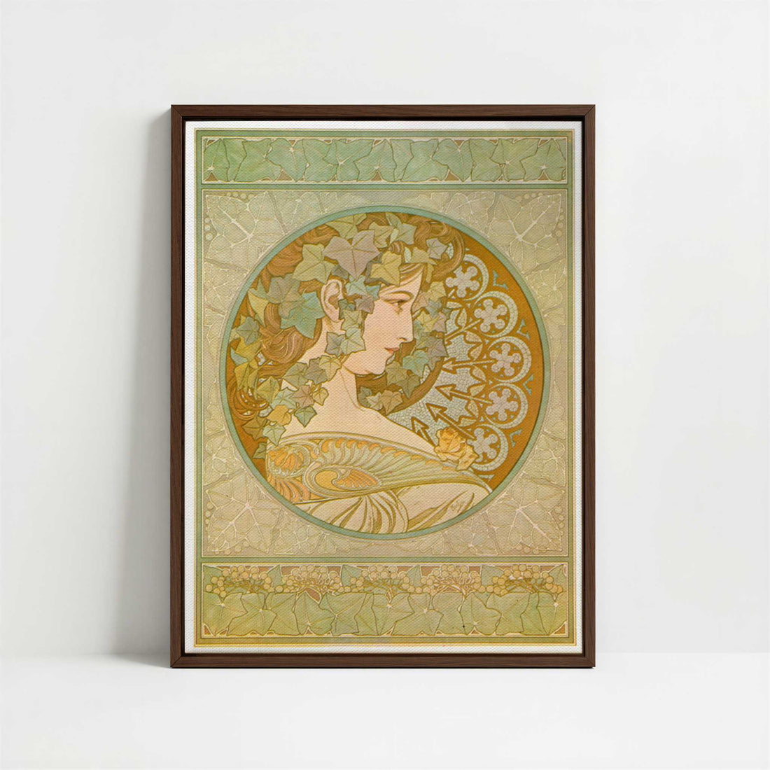 Framed Canvas - Framed canvas in dark wood color frame