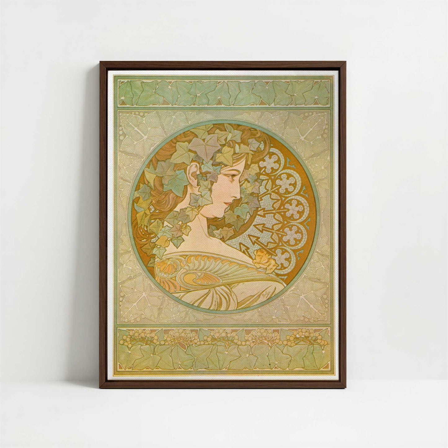 Framed Canvas - Framed canvas in dark wood color frame