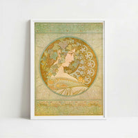Ivy (1901) by Alphonse Mucha – Art Print - Art print in white frame