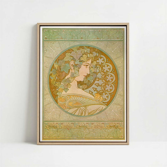 Framed Canvas - Framed canvas in oak color frame