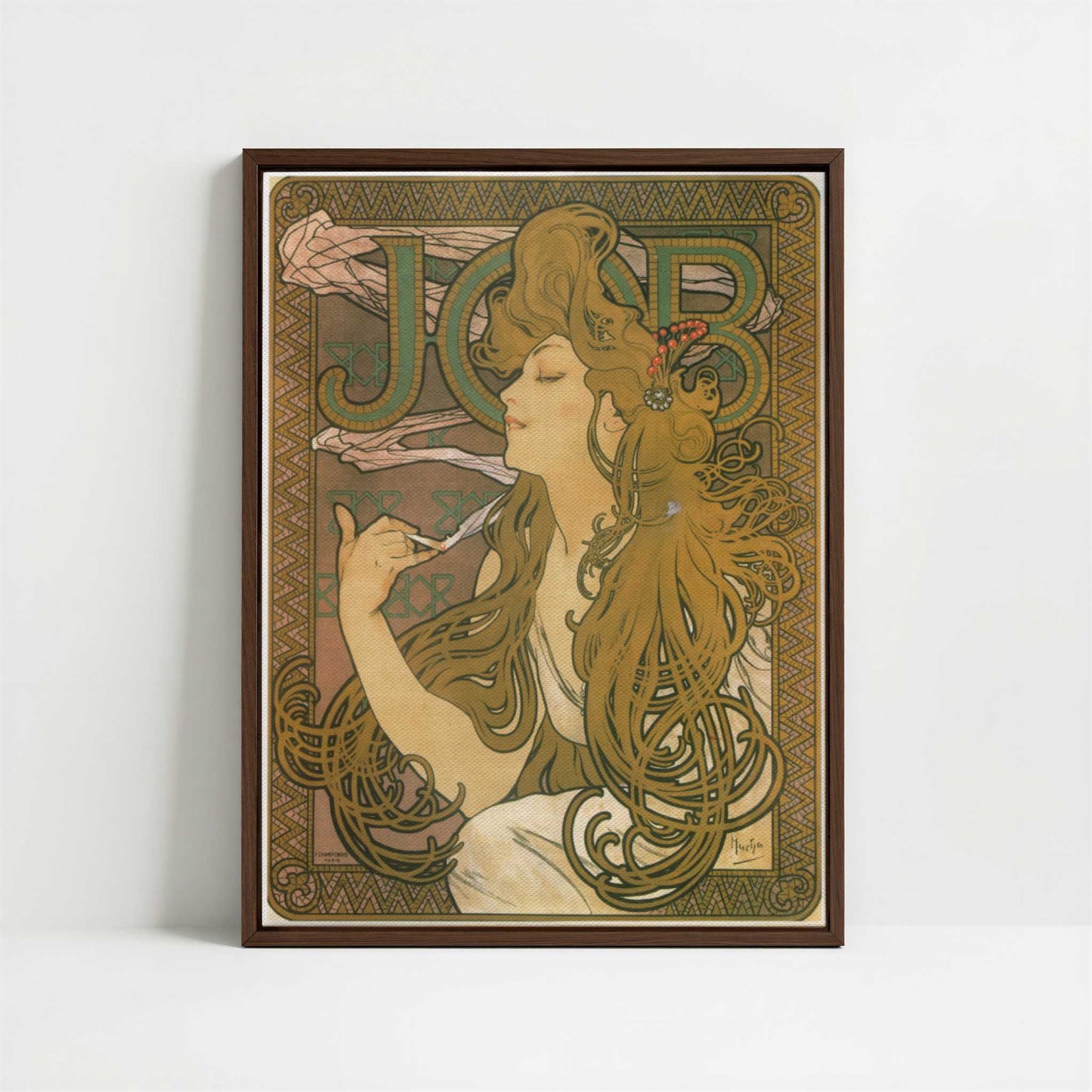 Framed Canvas - Framed canvas in dark wood color frame