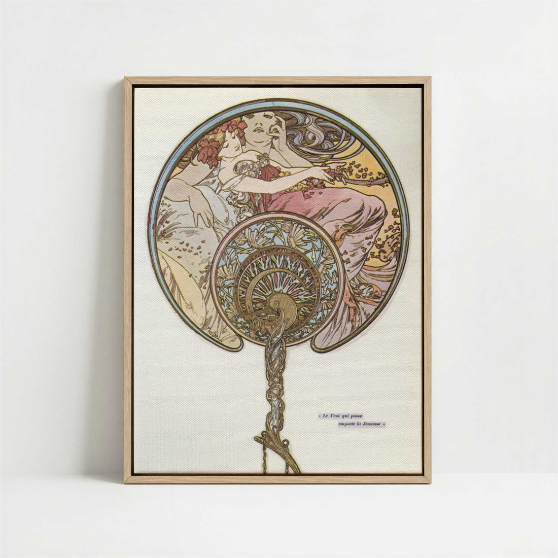 Framed Canvas - Framed canvas in oak color frame