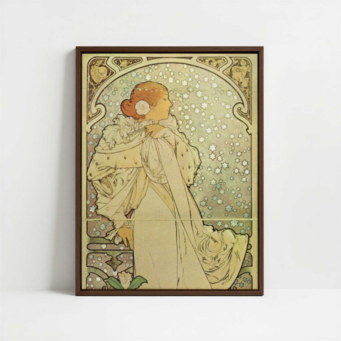 Framed Canvas - Framed canvas in dark wood color frame
