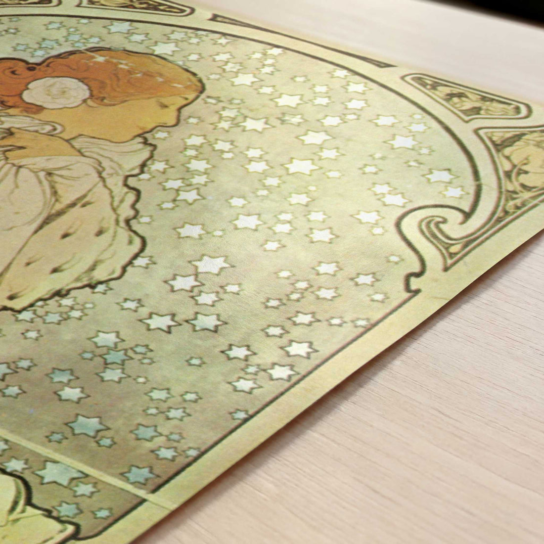 La Dame aux Camelias (1896) by Alphonse Mucha – Art Print - Close-up detail of the art print