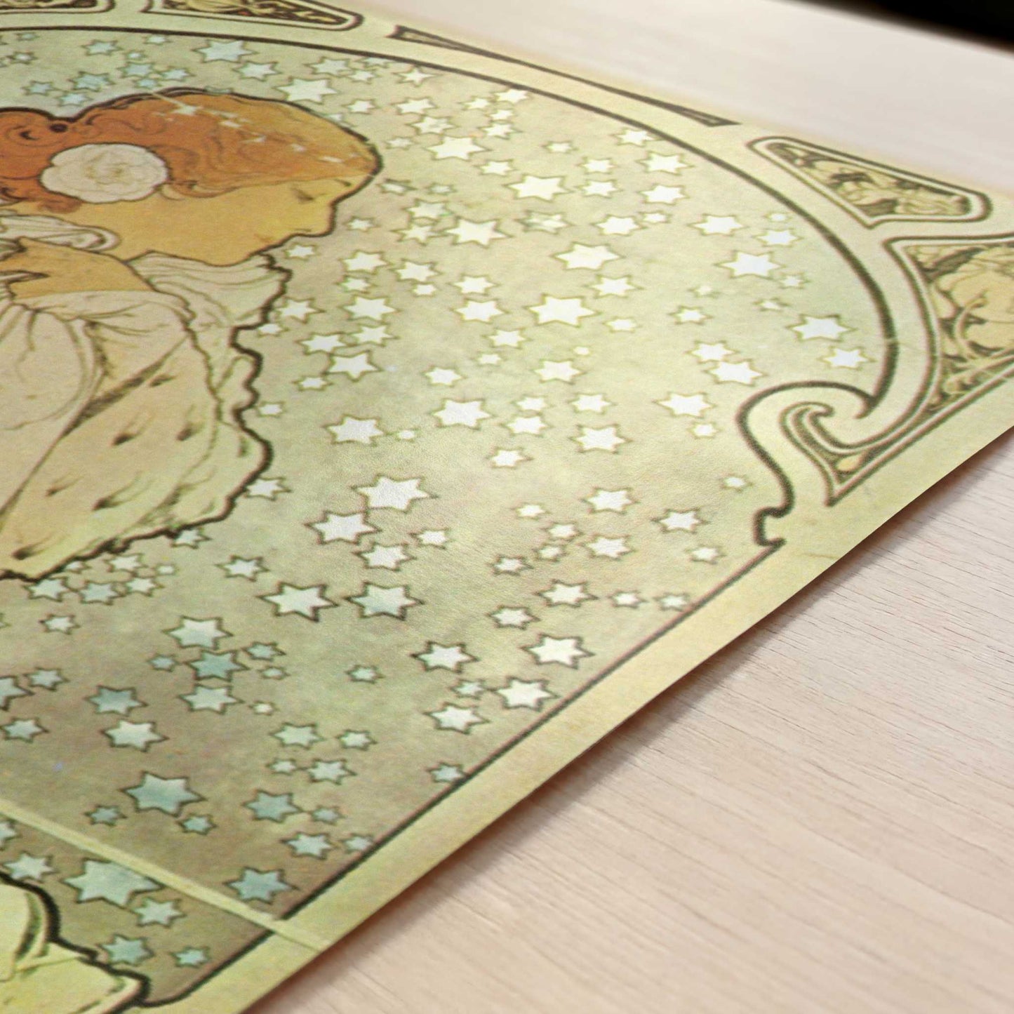 La Dame aux Camelias (1896) by Alphonse Mucha – Art Print - Close-up detail of the art print