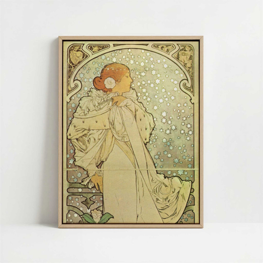 Framed Canvas - Framed canvas in oak color frame