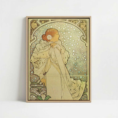 Framed Canvas - Framed canvas in oak color frame