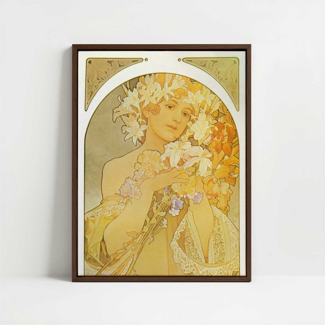 Framed Canvas - Framed canvas in dark wood color frame