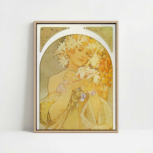 Framed Canvas - Framed canvas in oak color frame