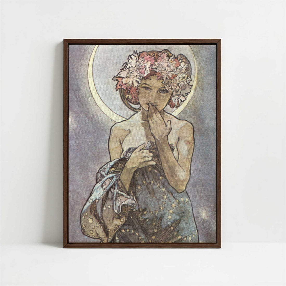 Framed Canvas - Framed canvas in dark wood color frame