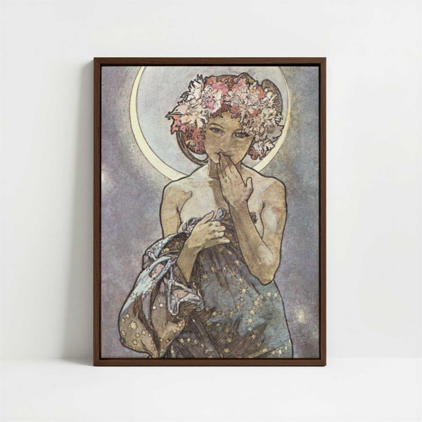 Framed Canvas - Framed canvas in dark wood color frame