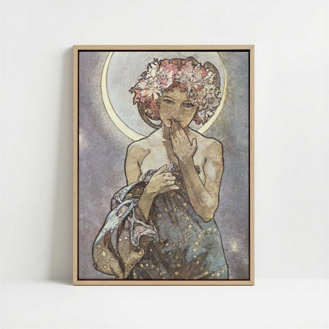 Framed Canvas - Framed canvas in oak color frame