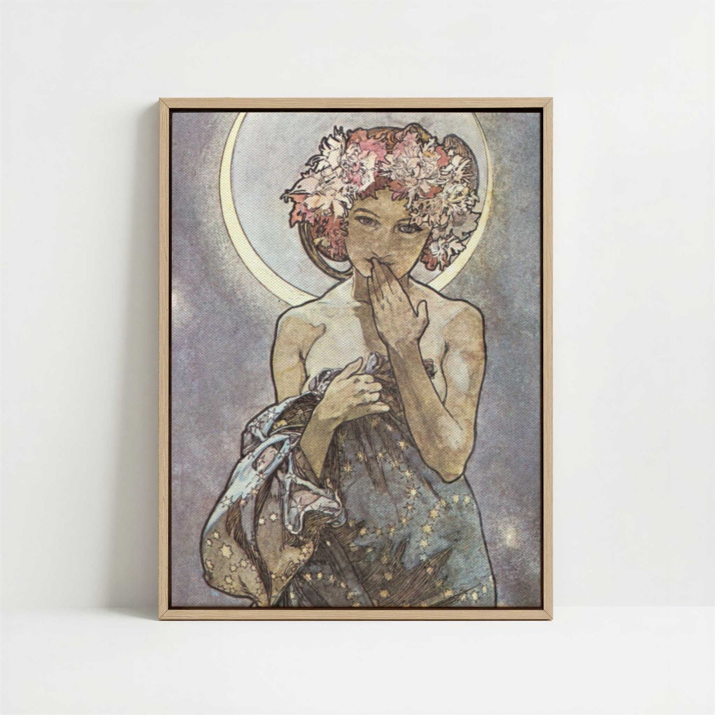 Framed Canvas - Framed canvas in oak color frame