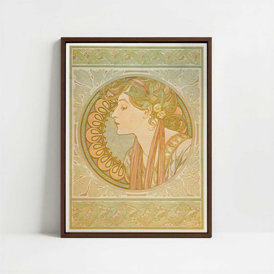 Framed Canvas - Framed canvas in dark wood color frame