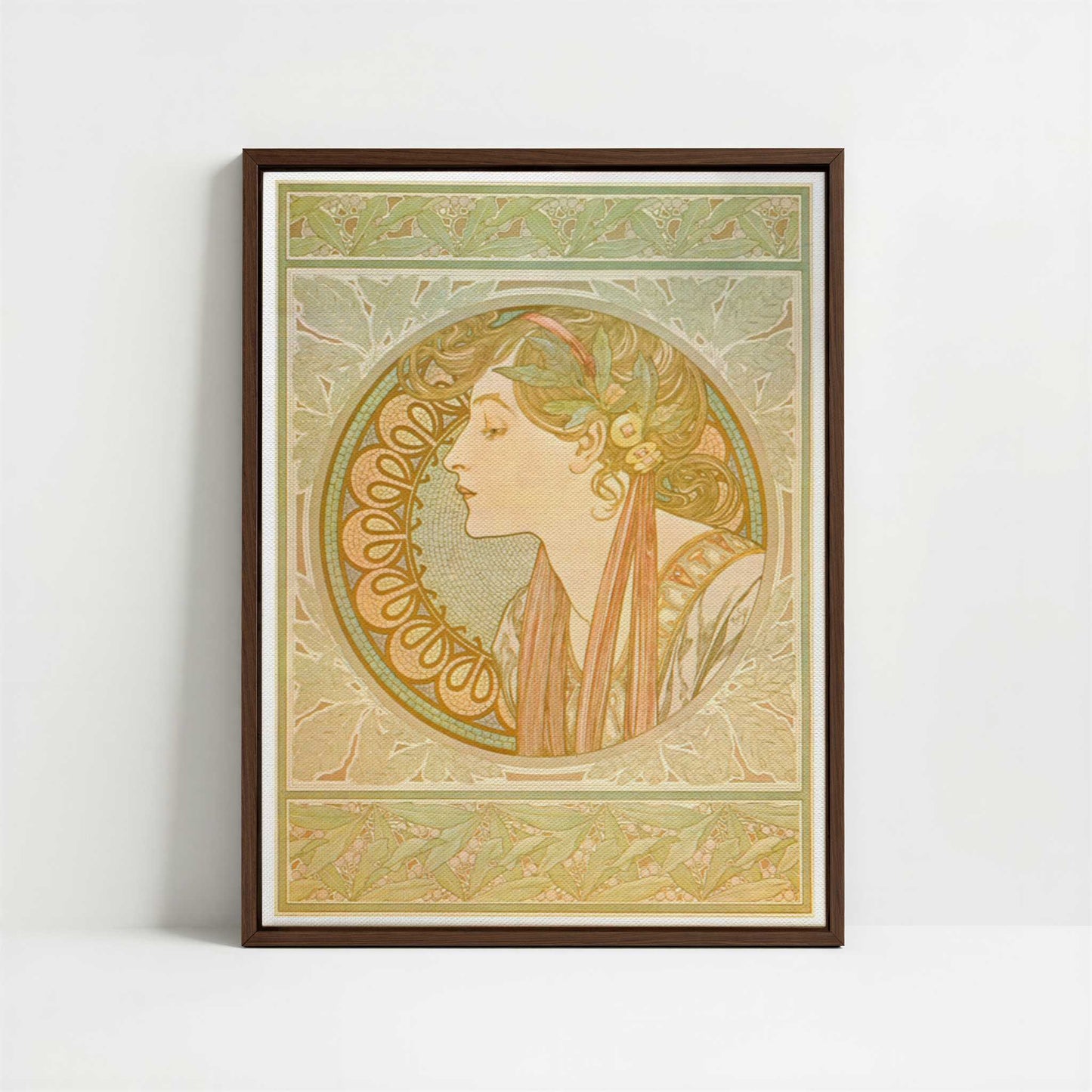 Framed Canvas - Framed canvas in dark wood color frame