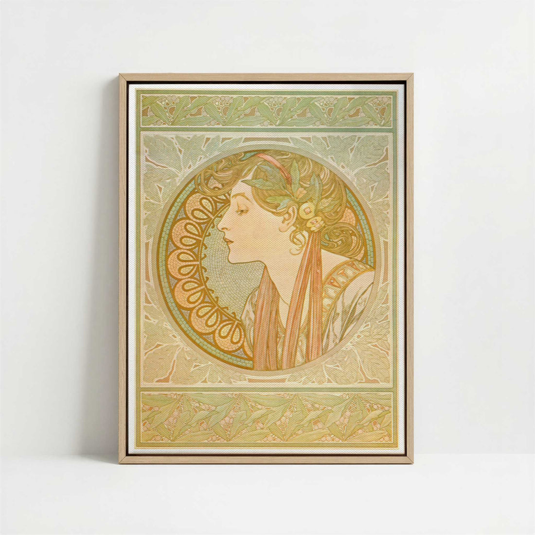 Framed Canvas - Framed canvas in oak color frame
