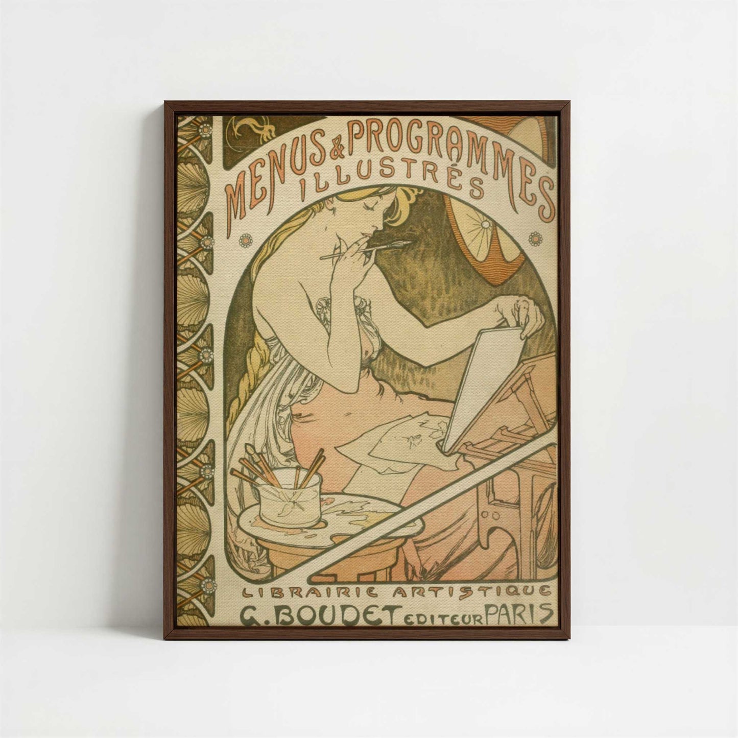 Framed Canvas - Framed canvas in dark wood color frame