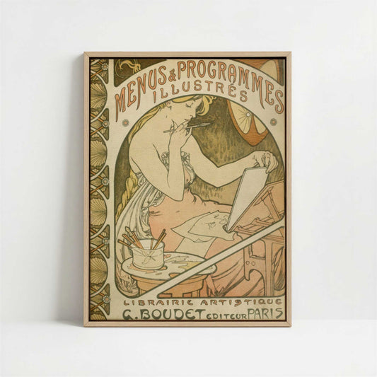 Framed Canvas - Framed canvas in oak color frame
