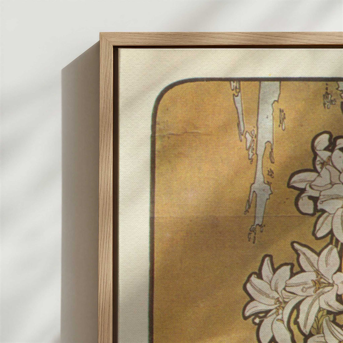 Framed Canvas - Close-up detail and texture of the framed canvas