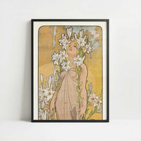 Lily (1897) by Alphonse Mucha – Art Print - Art print in black frame