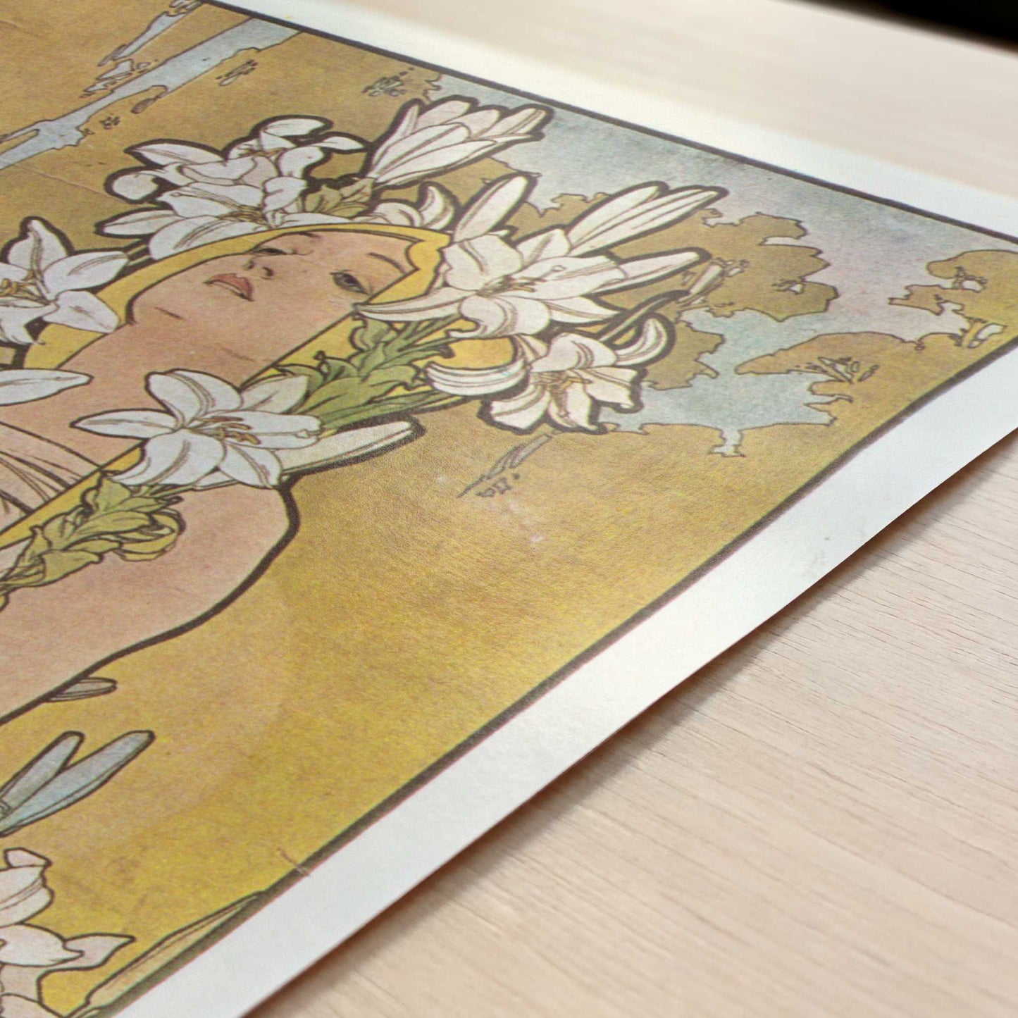 Lily (1897) by Alphonse Mucha – Art Print - Close-up detail of the art print