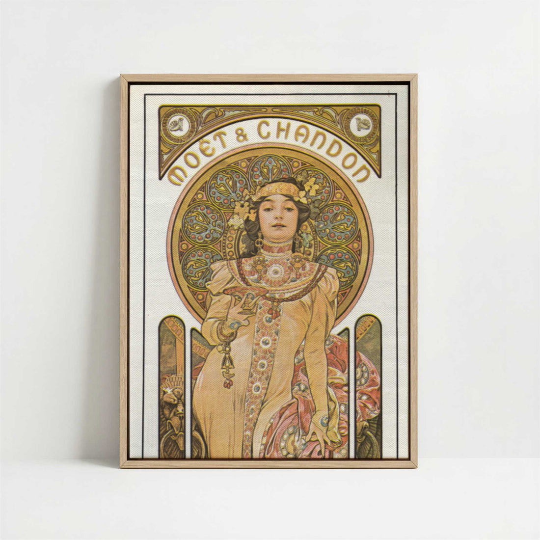 Framed Canvas - Framed canvas in oak color frame
