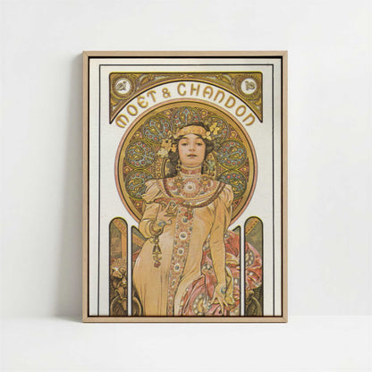 Framed Canvas - Framed canvas in oak color frame