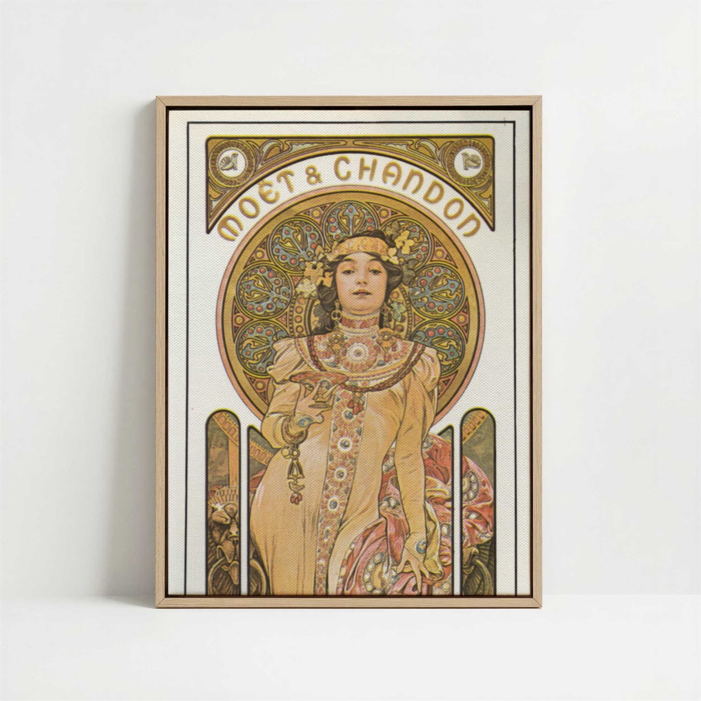 Framed Canvas - Framed canvas in oak color frame