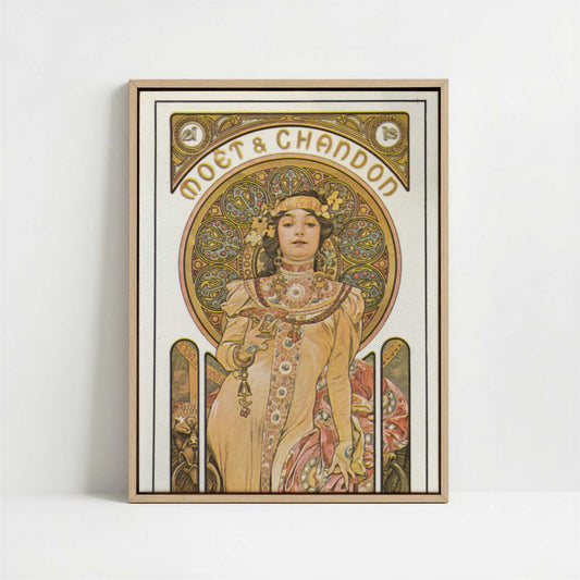 Framed Canvas - Framed canvas in oak color frame