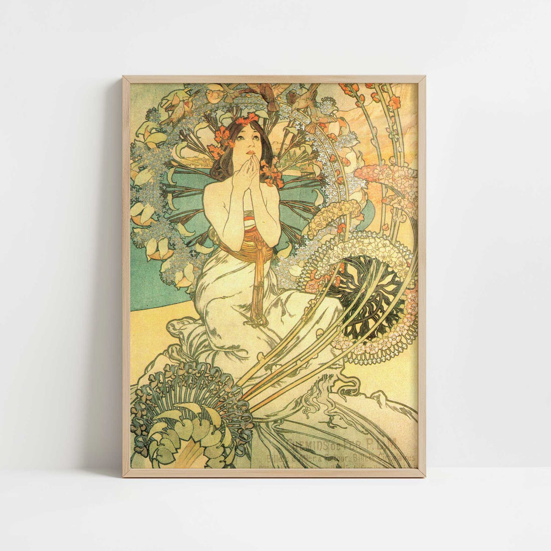 Monaco Monte Carlo (1897) by Alphonse Mucha – Art Print - Art print in oak frame