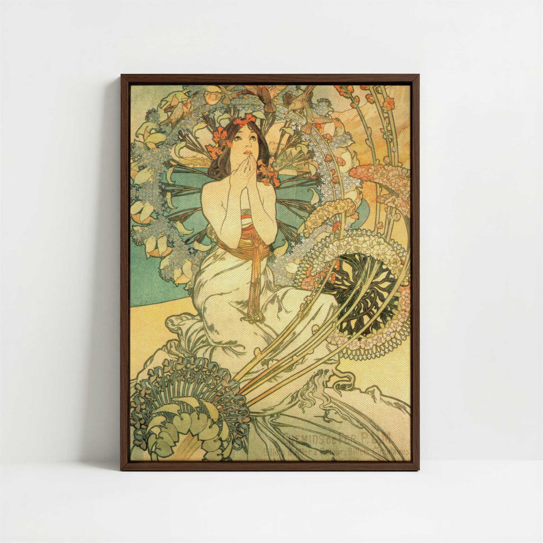 Framed Canvas - Framed canvas in dark wood color frame