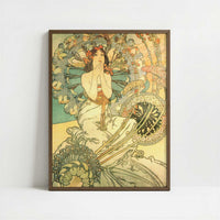 Monaco Monte Carlo (1897) by Alphonse Mucha – Art Print - Art print in dark wood frame