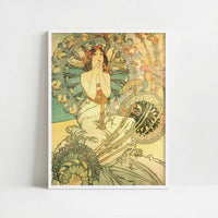 Monaco Monte Carlo (1897) by Alphonse Mucha – Art Print - Art print in white frame