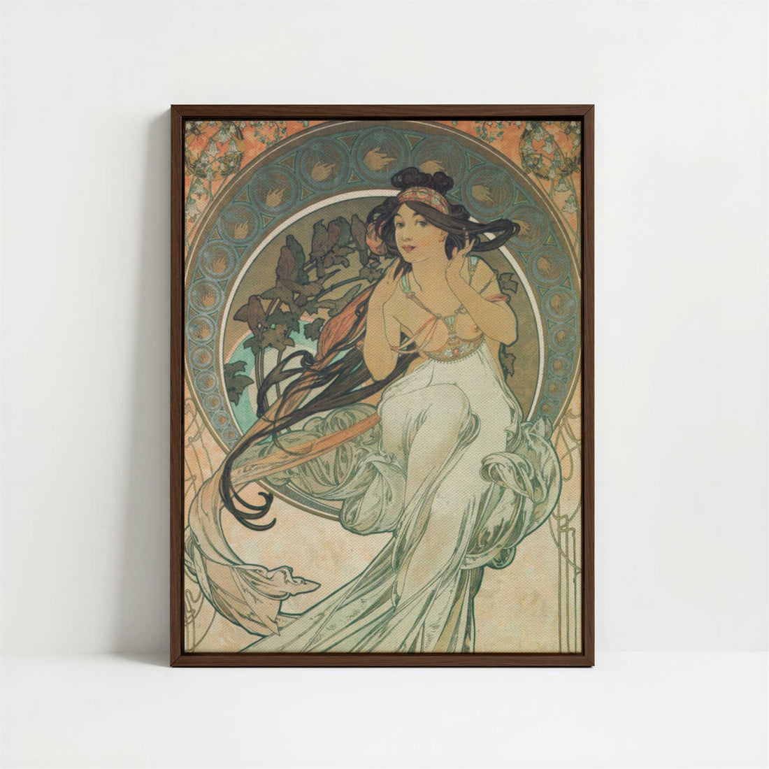 Framed Canvas - Framed canvas in dark wood color frame