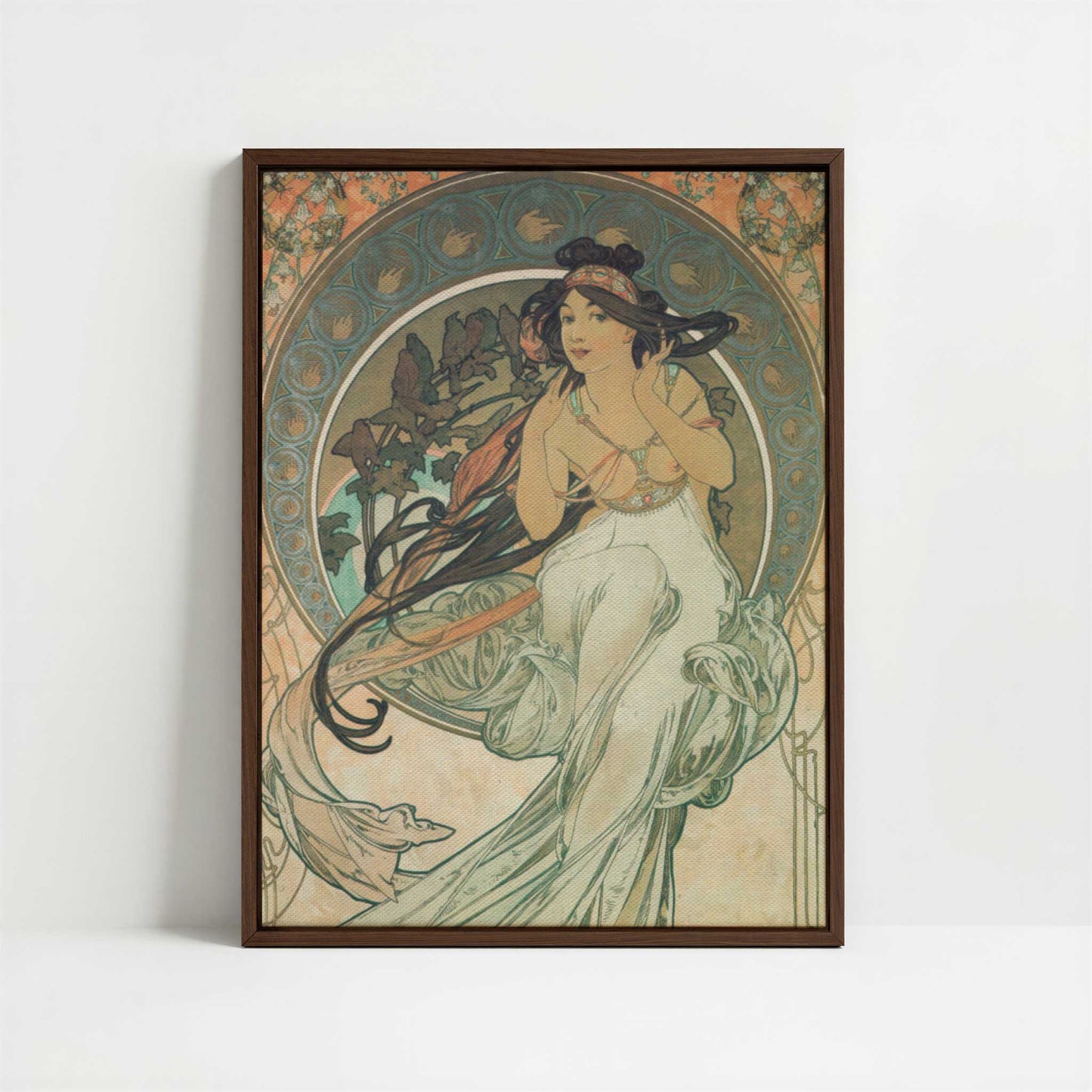 Framed Canvas - Framed canvas in dark wood color frame