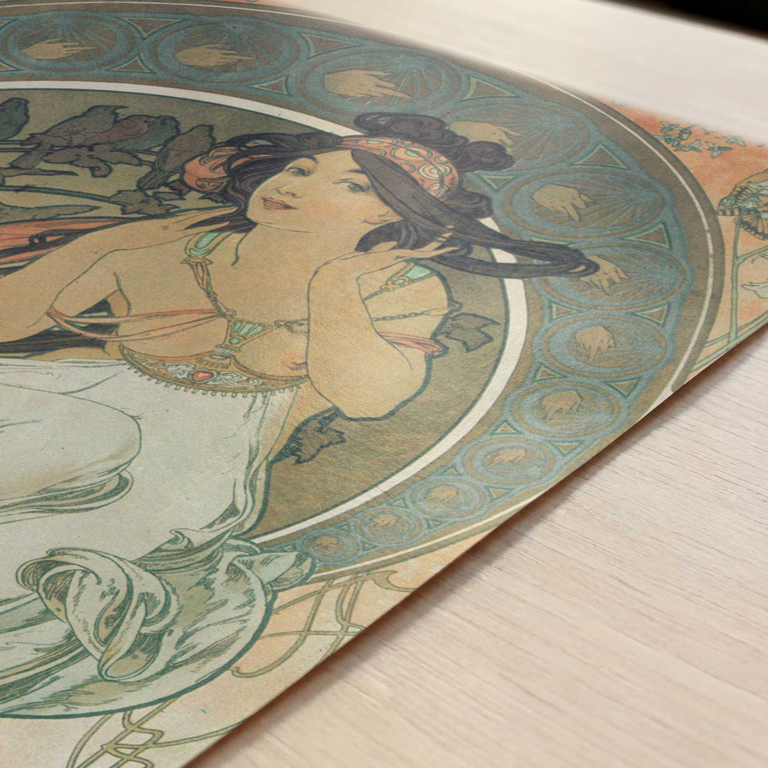 Music (1898) by Alphonse Mucha – Art Print - Close-up detail of the art print