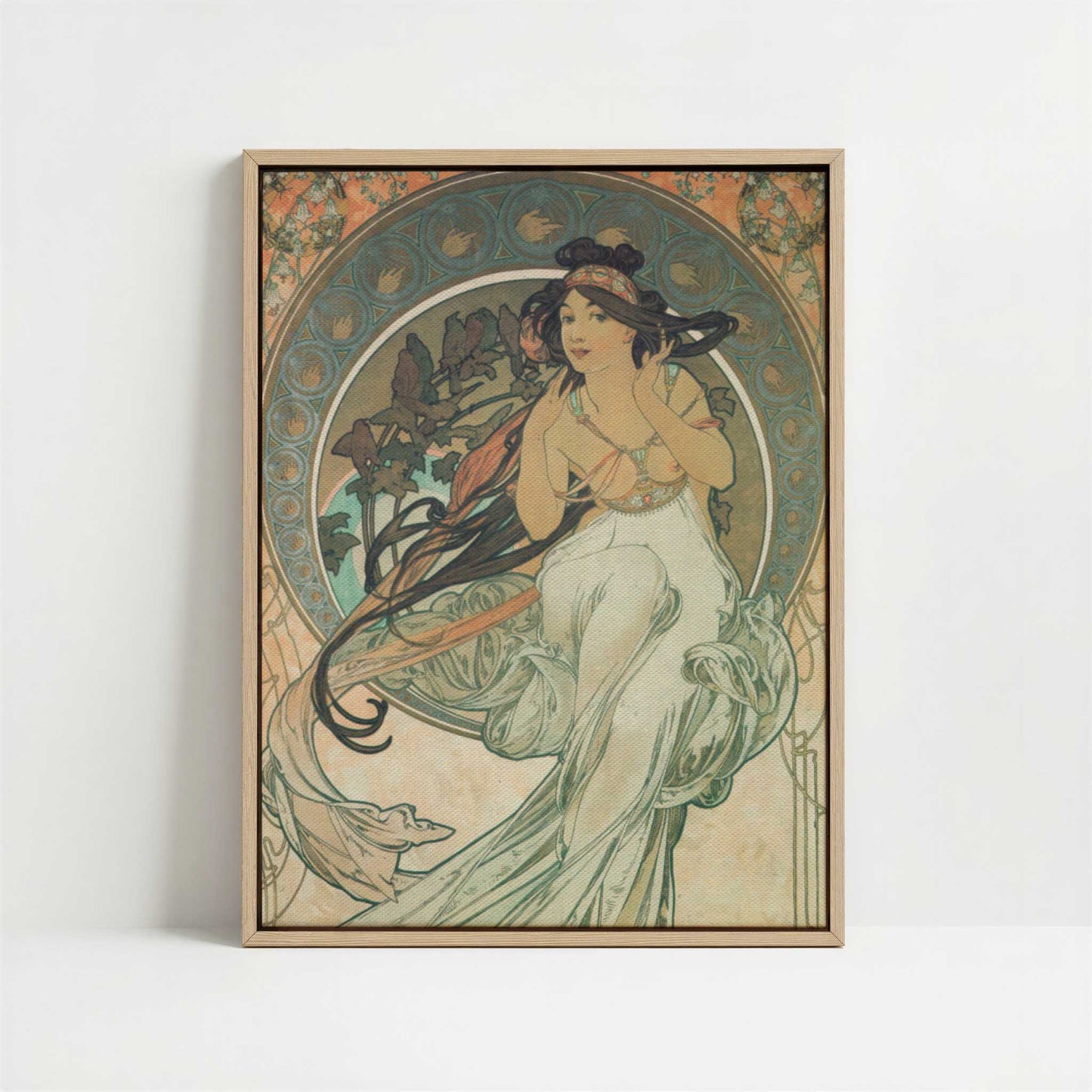 Framed Canvas - Framed canvas in oak color frame