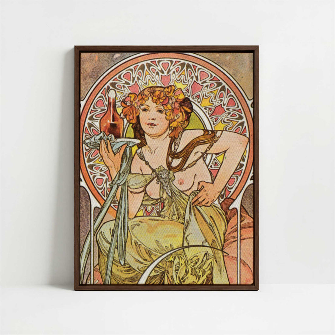 Framed Canvas - Framed canvas in dark wood color frame