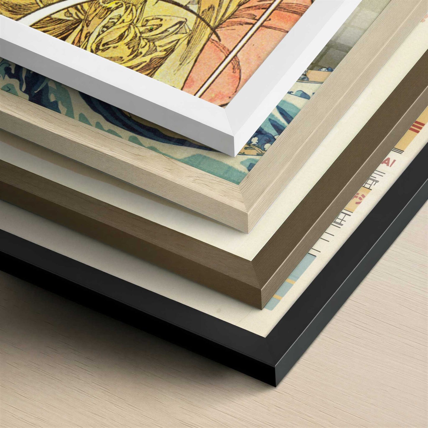 Nectar (1899) by Alphonse Mucha – Art Print - Close-up detail of the different frames