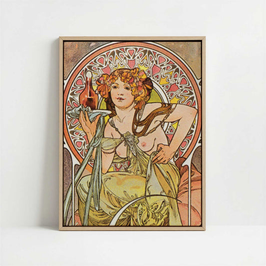 Framed Canvas - Framed canvas in oak color frame