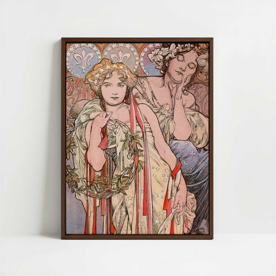 Framed Canvas - Framed canvas in dark wood color frame