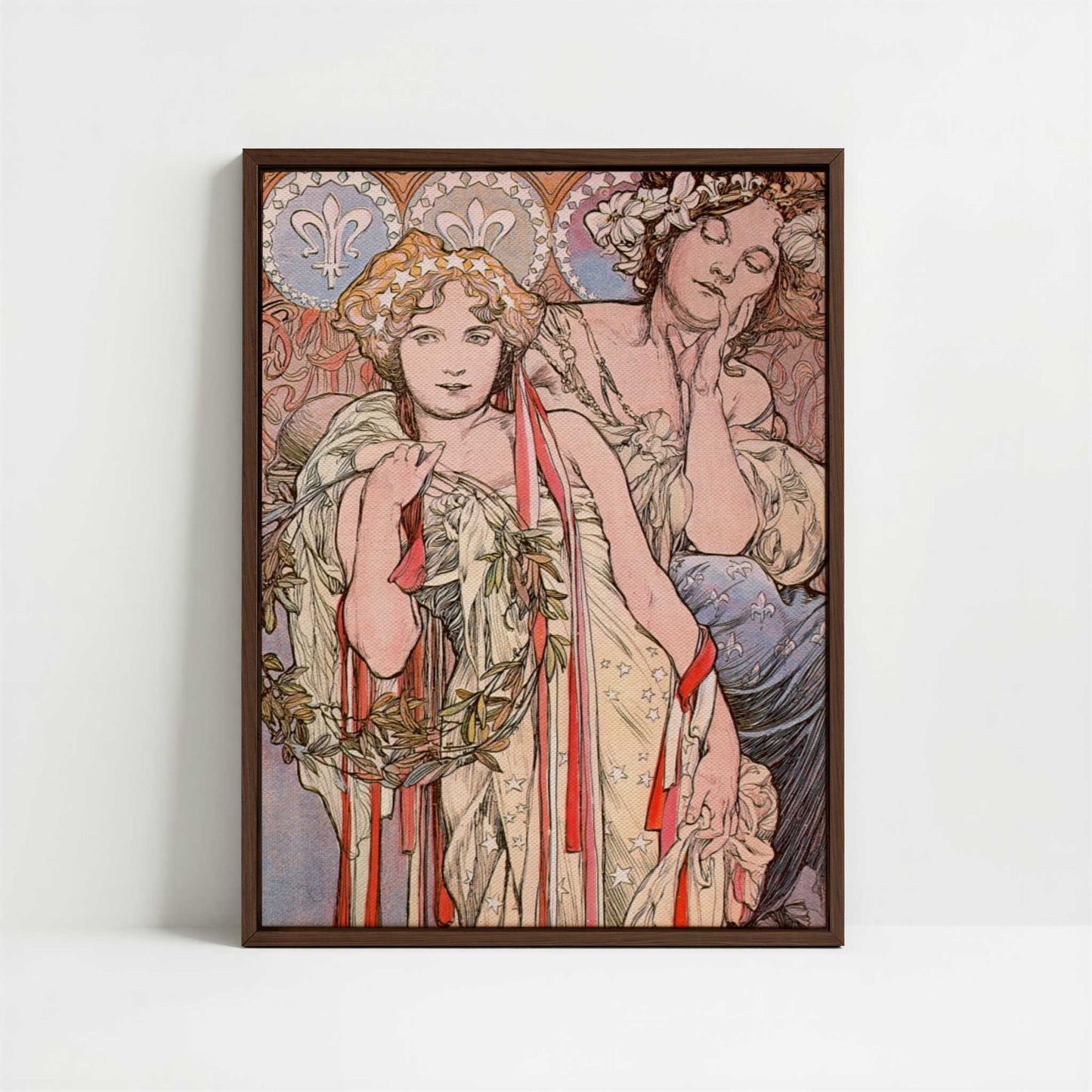 Framed Canvas - Framed canvas in dark wood color frame