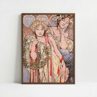 New York Daily News (1904) by Alphonse Mucha – Art Print - Art print in dark wood frame