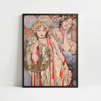 New York Daily News (1904) by Alphonse Mucha – Art Print - Art print in black frame