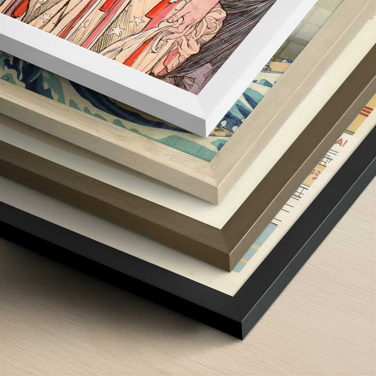 New York Daily News (1904) by Alphonse Mucha – Art Print - Close-up detail of the different frames