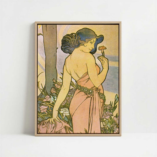 Framed Canvas - Framed canvas in oak color frame