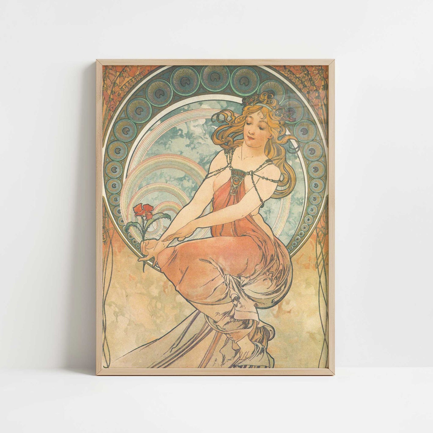 Painting (1898) by Alphonse Mucha – Art Print - Art print in oak frame