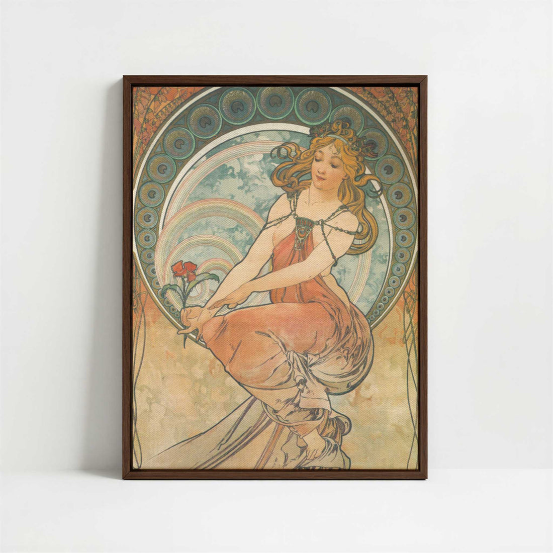 Framed Canvas - Framed canvas in dark wood color frame