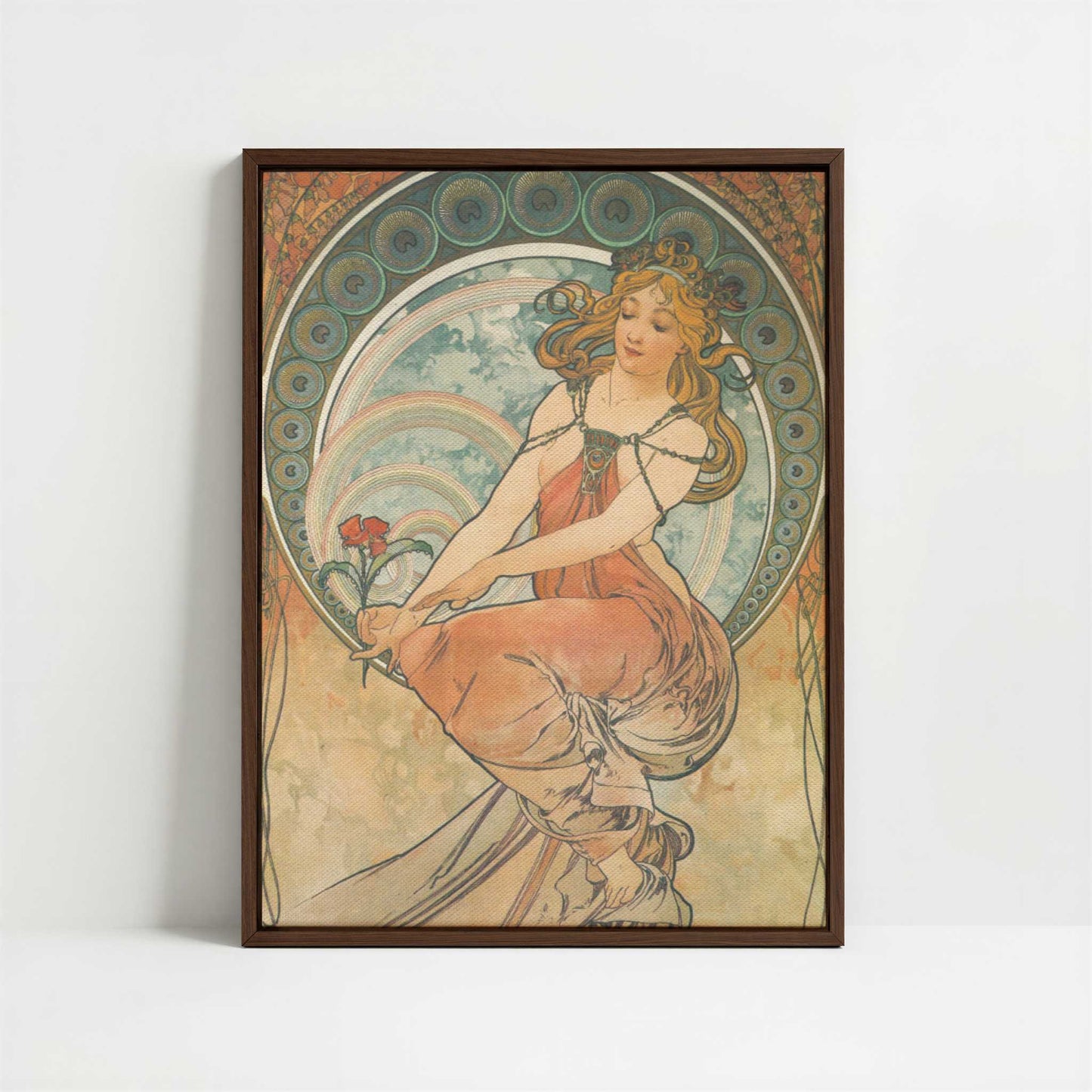 Framed Canvas - Framed canvas in dark wood color frame